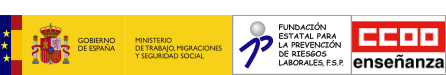 Gobierno de España - Ministerio de Trabajo, Migraciones y Seguridad Social | Fundación Estatal para la Prevención de Riesgos Laborales  | Federación de Enseñanza de Comisiones Obreras